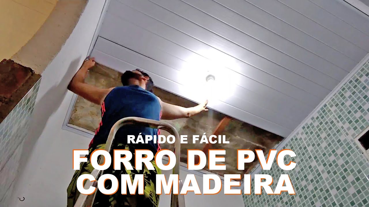 Colocando Forro de PVC RÁPIDO com MADEIRA - Dicas do Vinicius