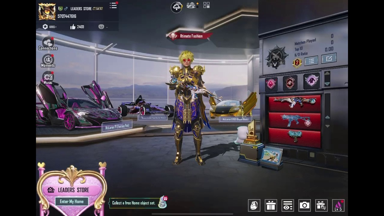 PUBG Mobile 155 Mythic Account – Pharaoh X-Suit 5★ | M416 Glacier MAX | 10 Sports Cars
