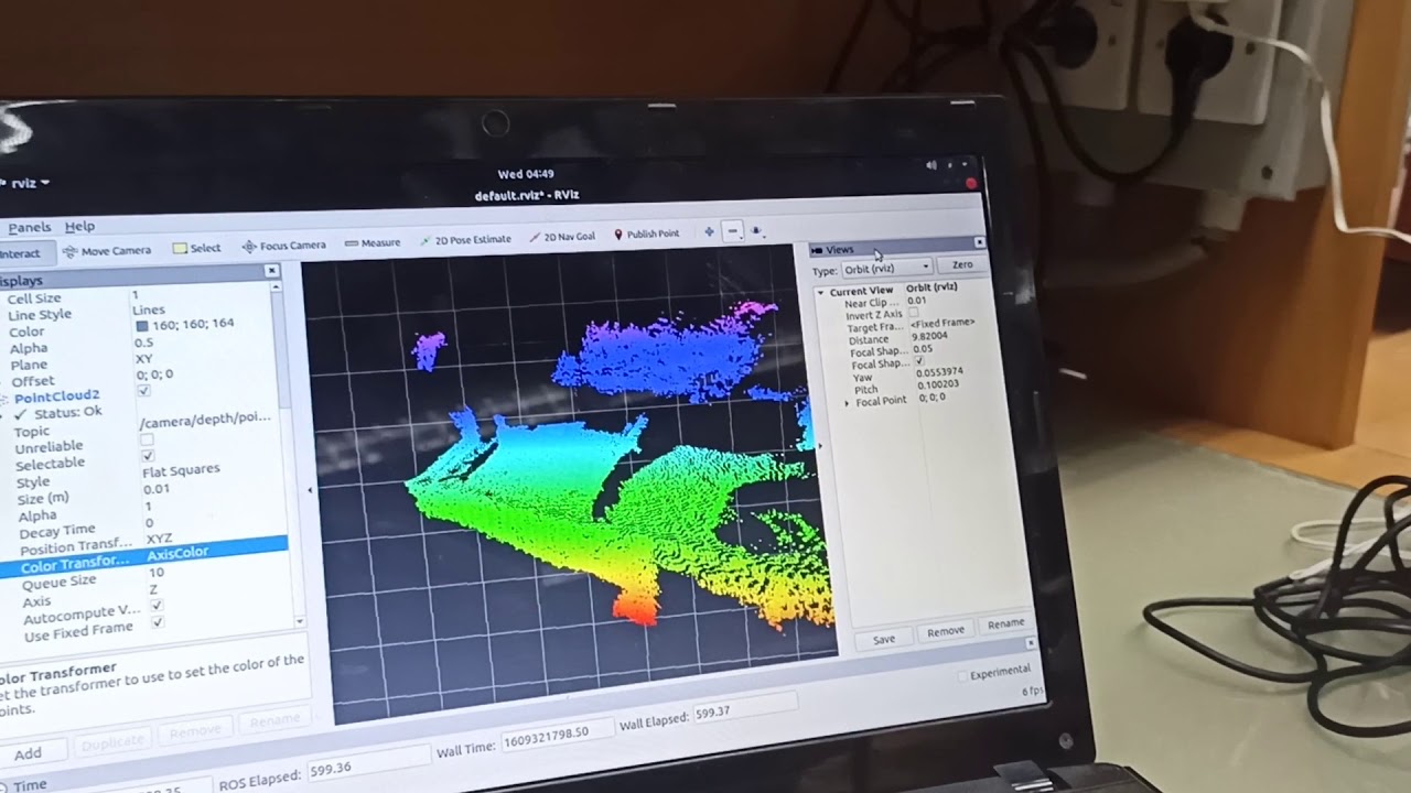 Kinect laser output on RViz on ROS Melodic Ubuntu 18