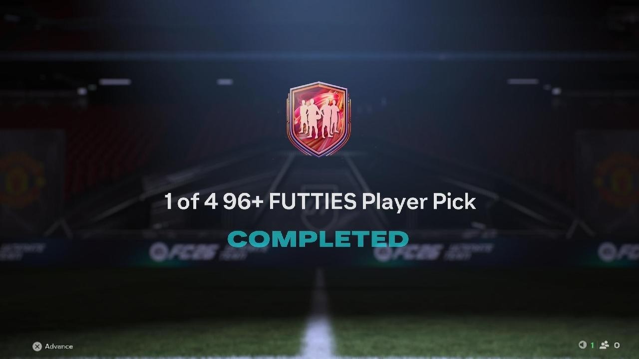 EA FC 26 Ultimate Team SBC 1 of 4 96+ Futties player pick opening.