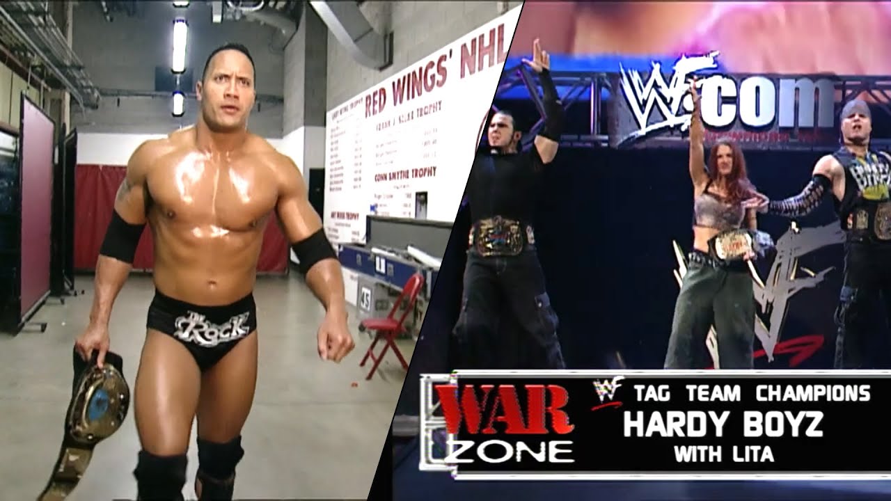 The Rock & The Hardy Boyz w/Lita vs Kurt Angle & Edge, Christian w/Stephanie McMahon Part 1