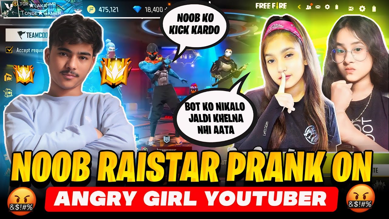 Noob Prank on Raistar on Angry Girl Youtuber Gone Wrong - Laka Gamer