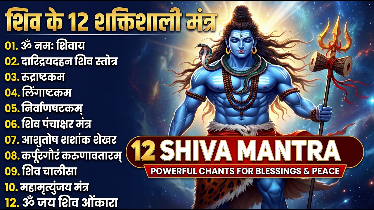 Shiva powerful 12 Mantra | शिव के 12 विशेष भक्ति मंत्र#harharmahadev
