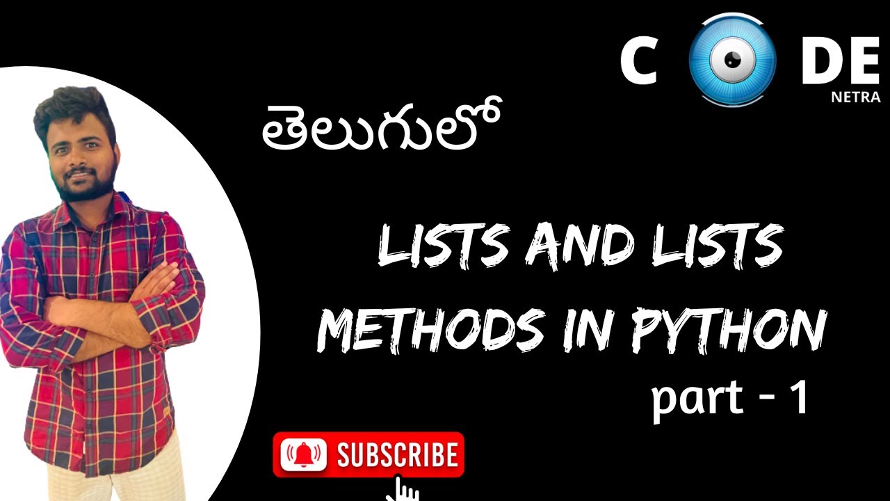Python Lists and Lists methods (Telugu) | Part -1 | codenetra