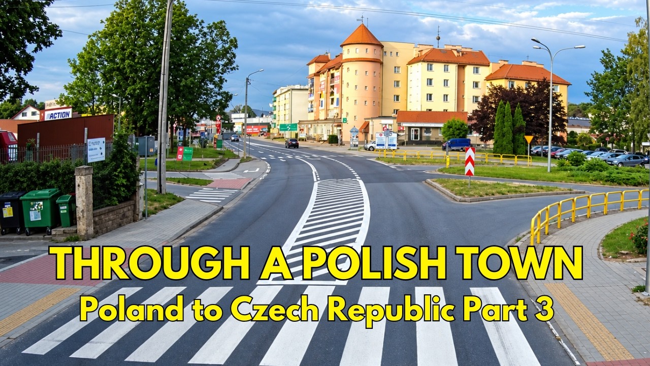 Driving from Poland to Czech Republic | Through a Polish Town