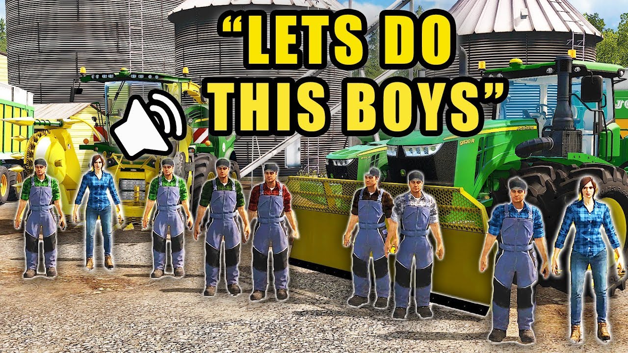 MULTIPLAYER SILAGE HARVEST WITH 12 HIRED HANDS! CHOPPING CORN | FARMING SIMULATOR 2017