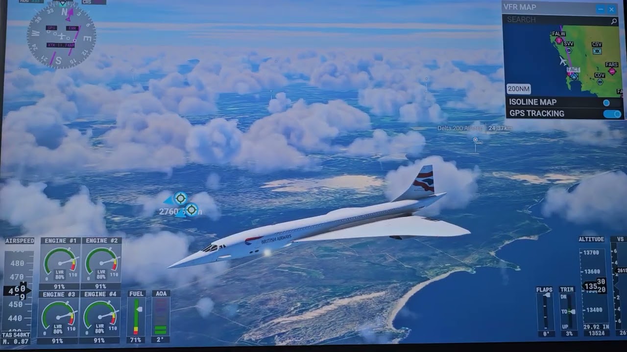 Microsoft Flight Simulator - Cape Town, South Africa to Luanda, Angola (Concorde)
