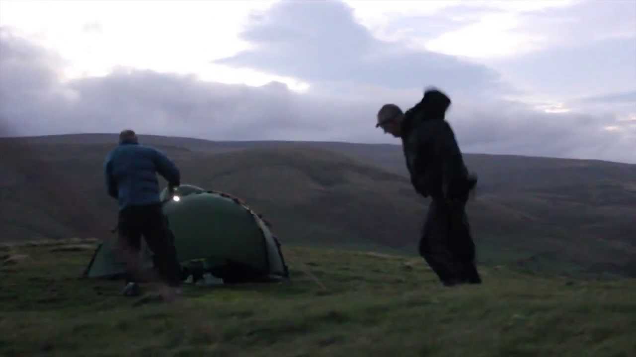 Hilleberg Soulo's and Akto battling upto 85mph winds Wild Camping fun