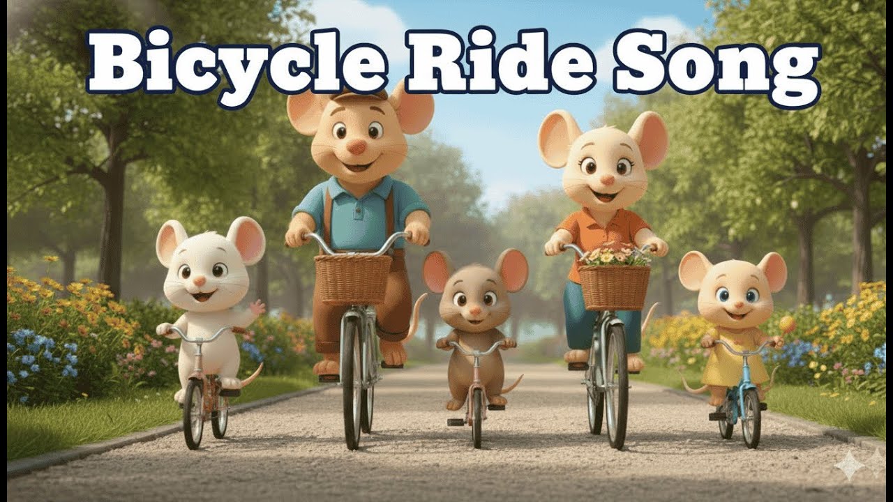 Bicycle Ride Song | Jonta Monta Mouse Family Nursery Rhyme | Kids Songs