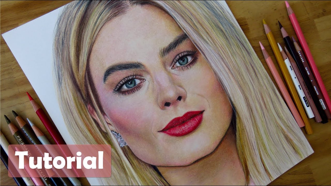 Cómo dibujar un rostro con lápices de colores: MARGOT ROBBIE