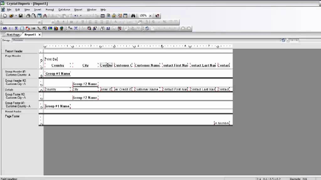 crystal reports for beginners    connection, formatting, grouping, align