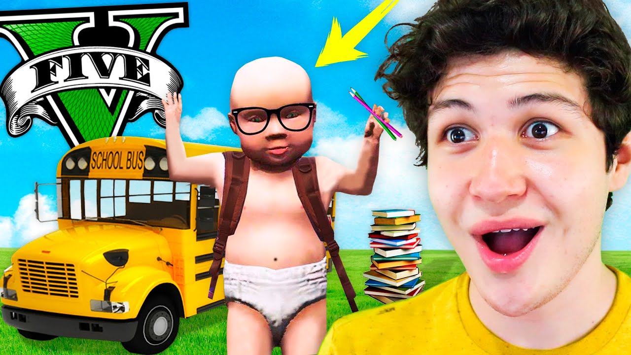 EL HIJO de FRANKLIN va a la ESCUELA en GTA 5! Grand Theft Auto V - GTA V Mods