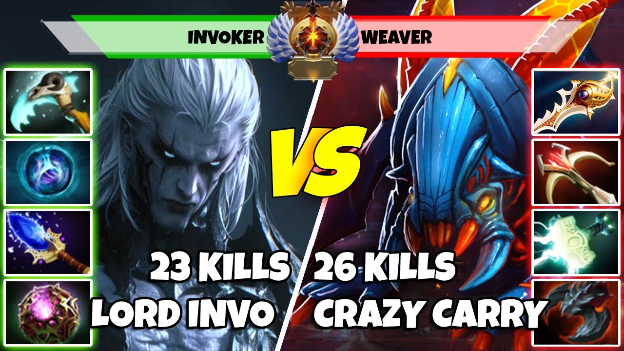INVOKER (Mid) против WEAVER (Carry) &mdash; Эпическая битва игроков Dota 2 Immortal Rank &mdash; Z Dota 2