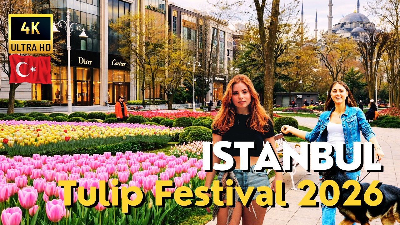 🇹🇷Turkey Istanbul 4K Walking Tour | Istanbul Tulip Festival 2026 | Bagdat Street Goztepe Park