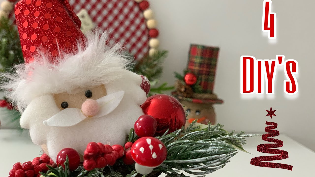4 IDEAS Hermosas de NAVIDAD / Manualidades Navideñas / DIY Christmas / Artesanato Natalino