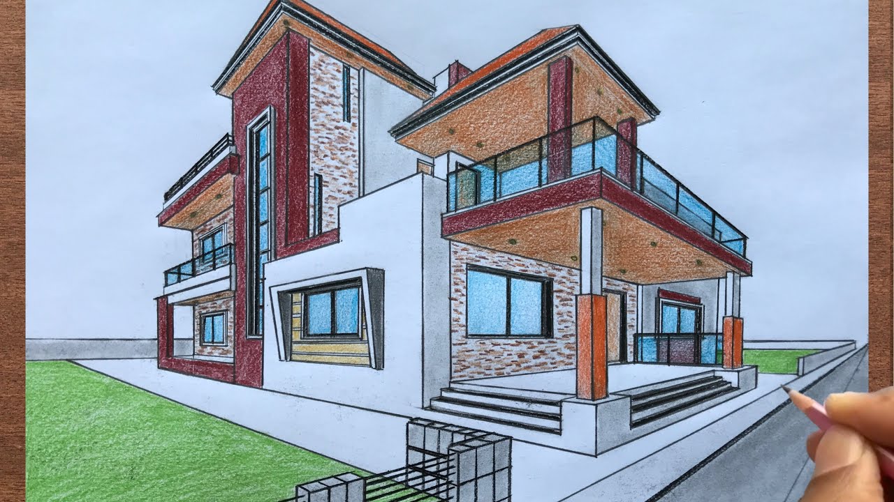 How to Draw a House in 2-Point Perspective
