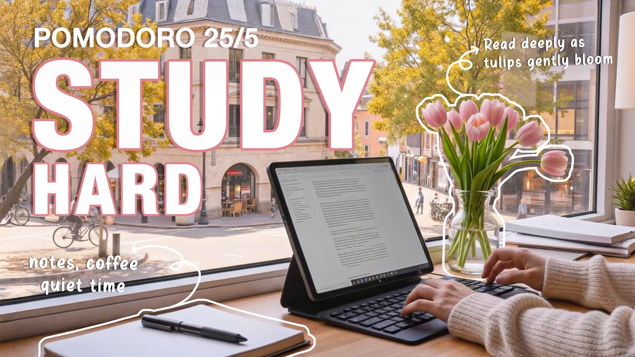 3-HOUR STUDY WITH ME | Calm Piano🎹| Sunny Day ☀️☀️☀️| Pomodoro 50-10