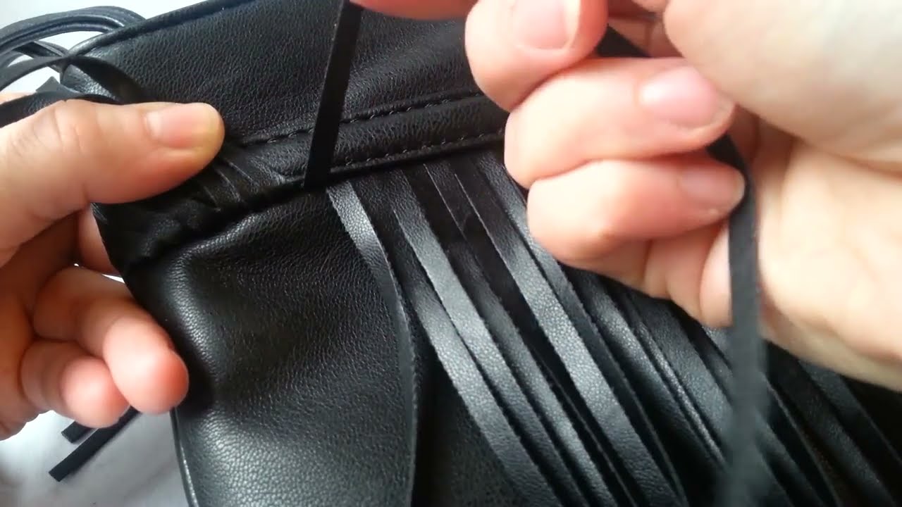 Lofi ASMR | Pleather Purse Inspection with Fringe Tassels & Zippers - No Talking