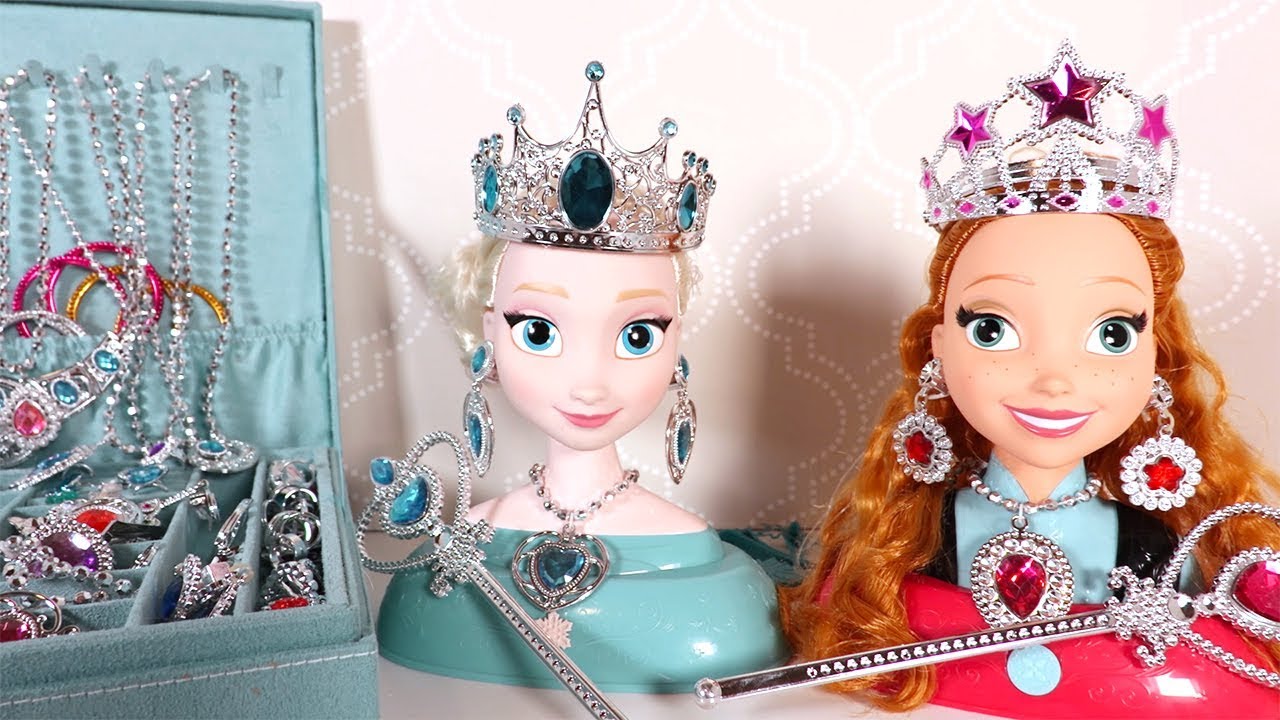 Reine des neiges Elsa Anna Tête à coiffer Bijoux ♥ Frozen Elsa Styling Head