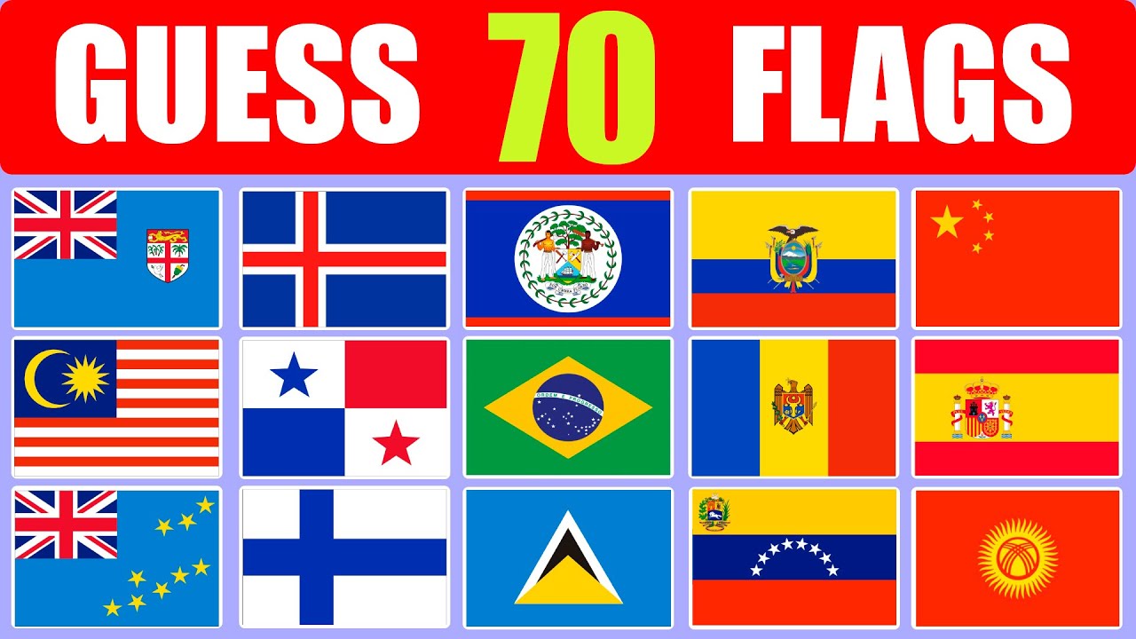 Guess the Country by Flag in 3 seconds! 70 Flags Challenge!