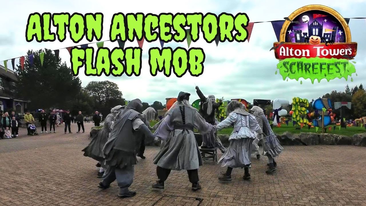 Alton Ancestors Flash Mob Towers Street Scarefest 2025 at Alton Towers Resort