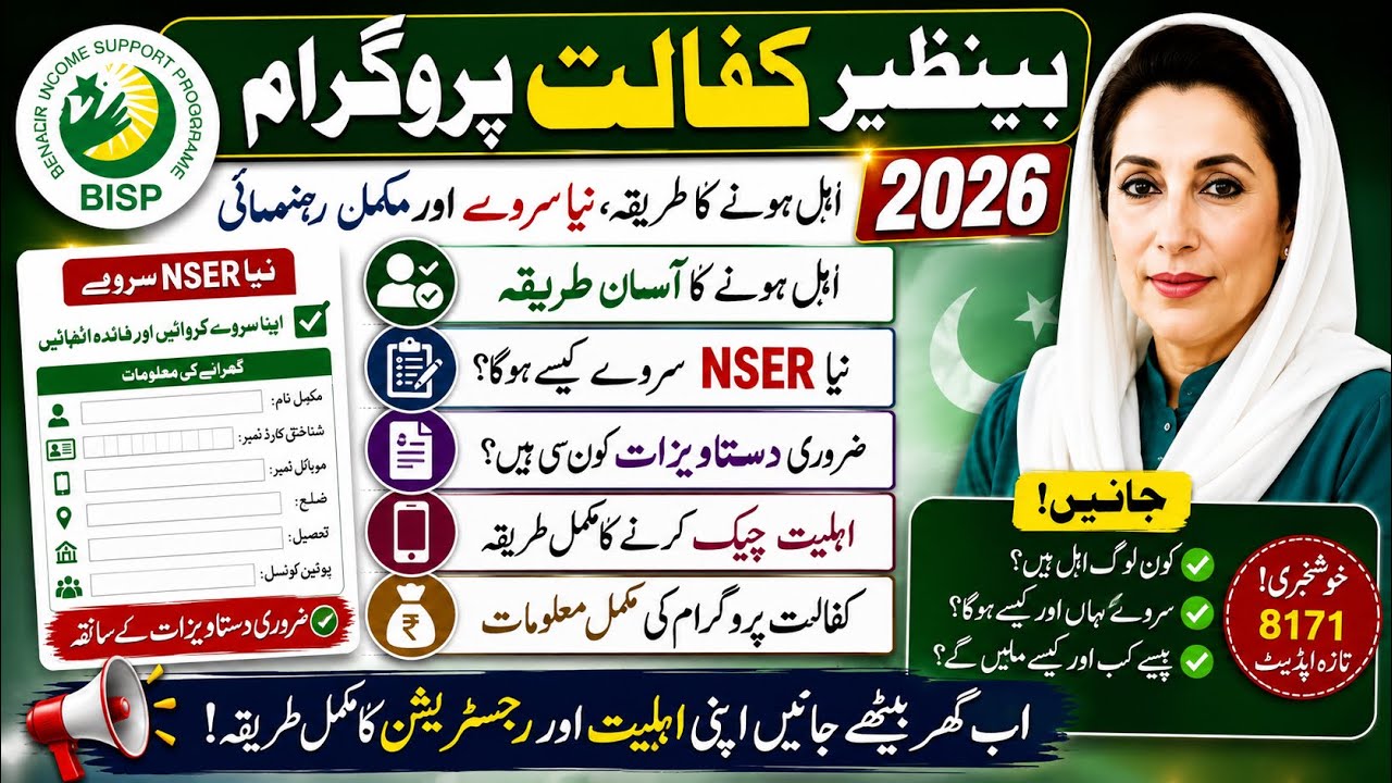Benazir Kafalat Program 2026 | Ahl Honay Ka Tareeqa, NSER Survey Aur Complete Rehnumai