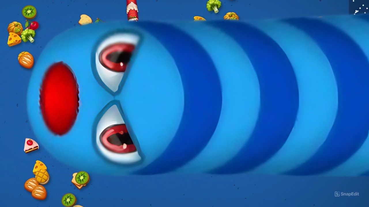 WormsZone io 🐍 GIANT Worm Top 1 Server  Insane Food Feast Gameplay
