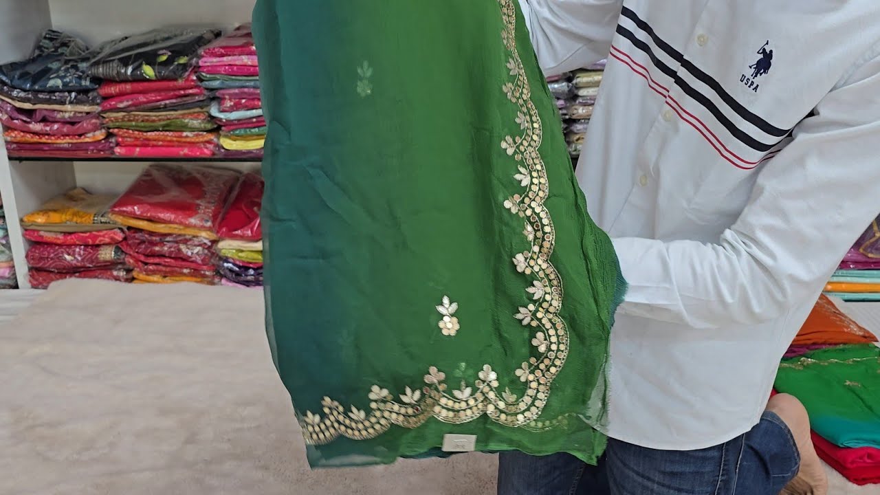 🔥Pure Chiffon Handwork Saree | New Colour | Book Your Order 86195505551 | #chiffonsaree 