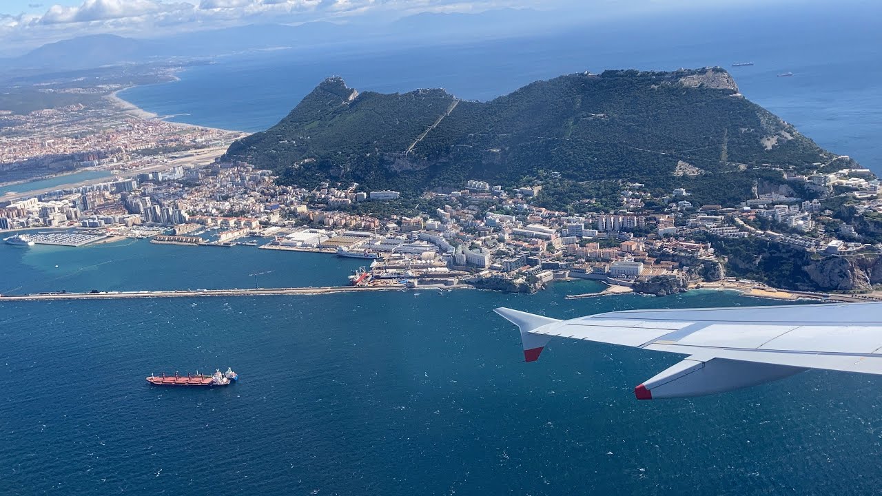 British Airways takeoff from Gibraltar in an A320.