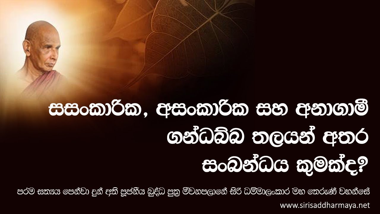 සසංකාරික, අසංකාරික සහ අනාගාමී ගන්ධබ්බ තලයන් අතර සංබන්ධය කුමක්ද​?