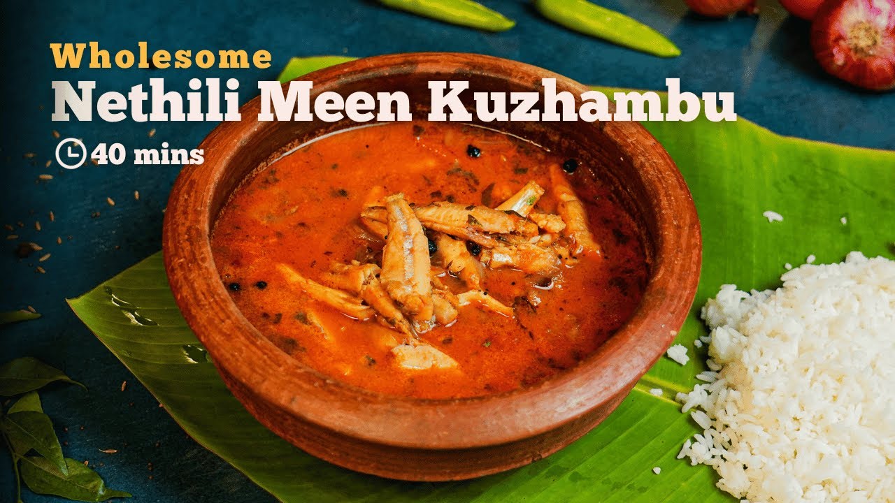 How to make delicious Nethili Meen Kuzhambu | South Indian Style Anchovy Curry Recipe | Cookd