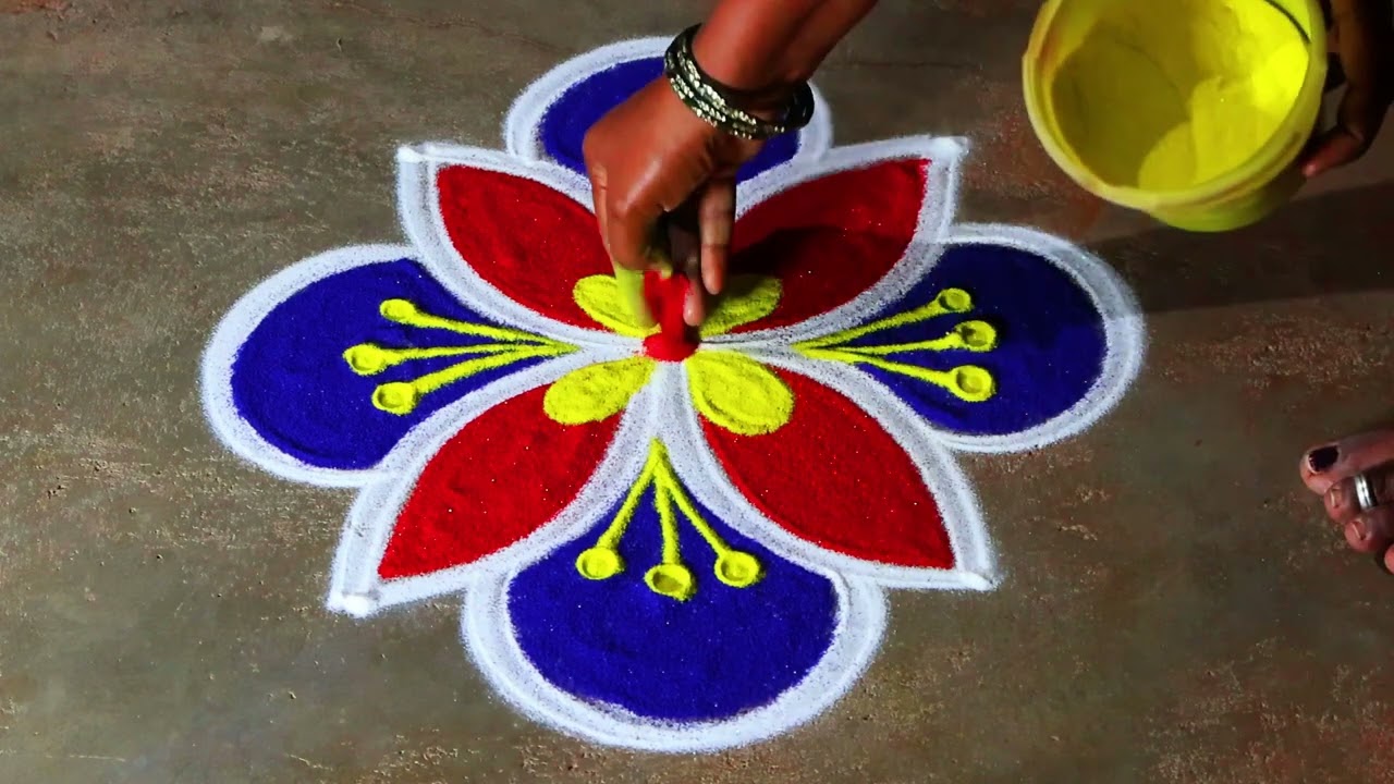 Maasi madham 2026🌻flowers rangoli kolam 🌻3*3 simple beautiful kolangal 🌻 pandaga muggulu