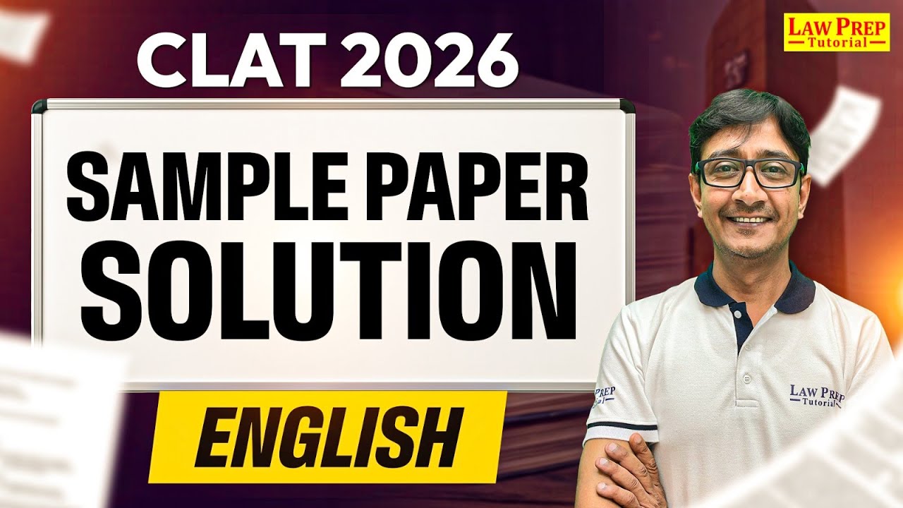 CLAT 2026 Official Sample Paper | Detailed Solution (English) | CLAT Sample Paper Analysis