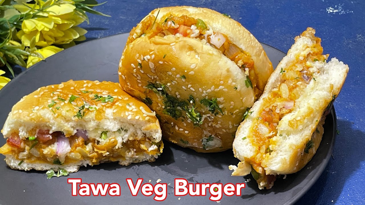 Tawa Veg Burger | तवा वेज़ बर्गर बिना झंझट, घर के ही कुछ सामान से | Veg Burger Recipe