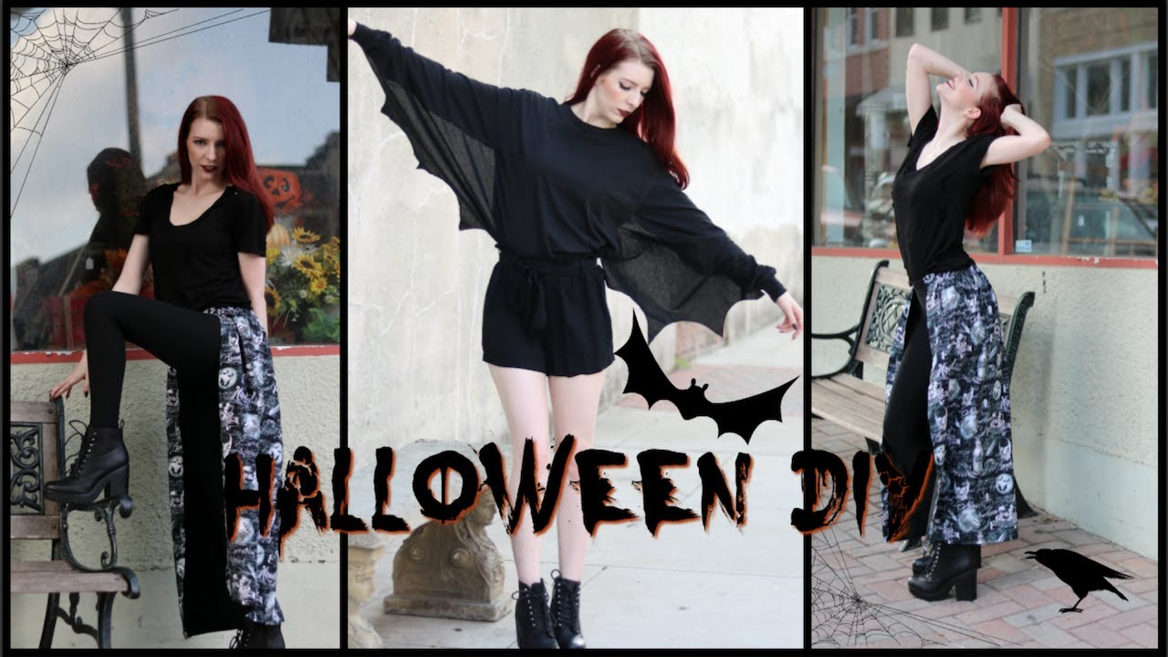 Wearable Halloween DIY Clothing! | Bat Wing Shirt & Flowy Spooky Skirt