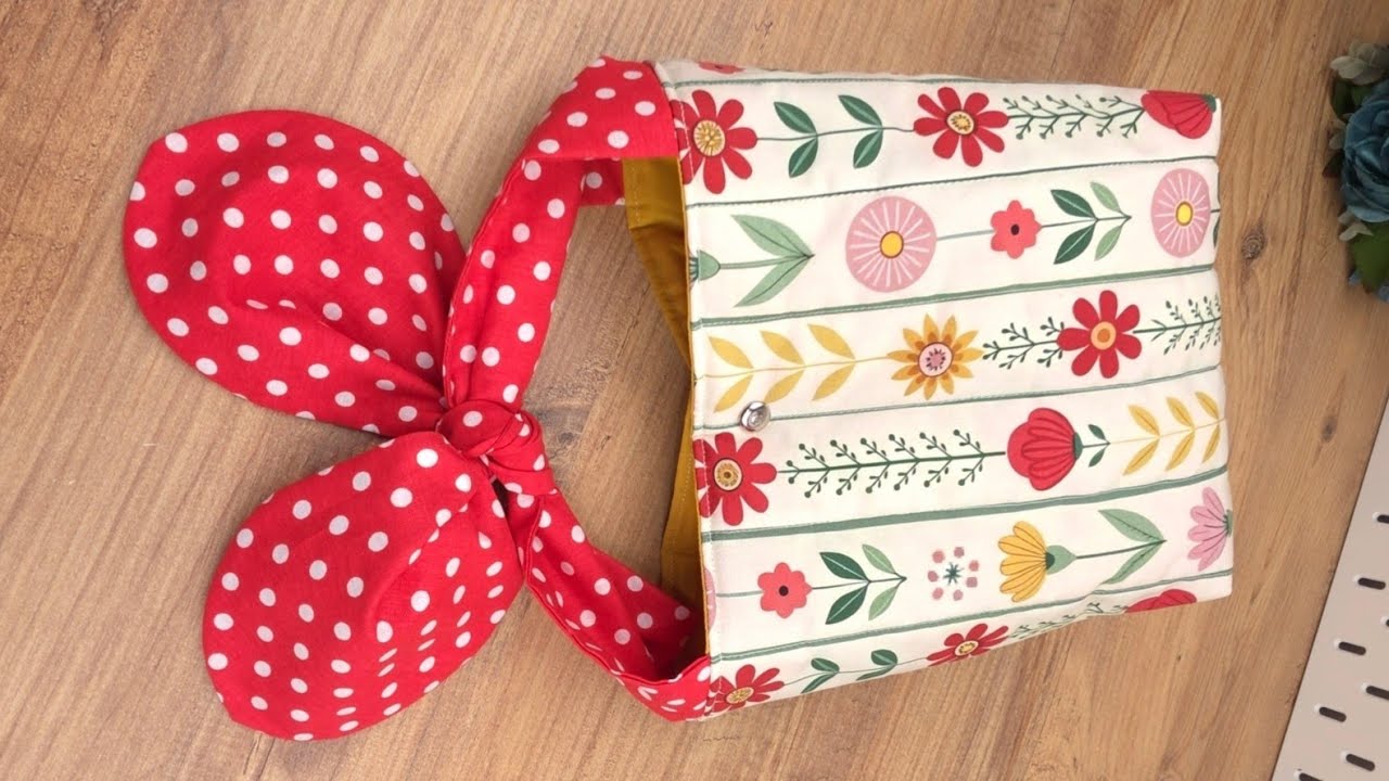🎀 How to Sew a Polka Dot Bow Handmade Bag the Easiest Way