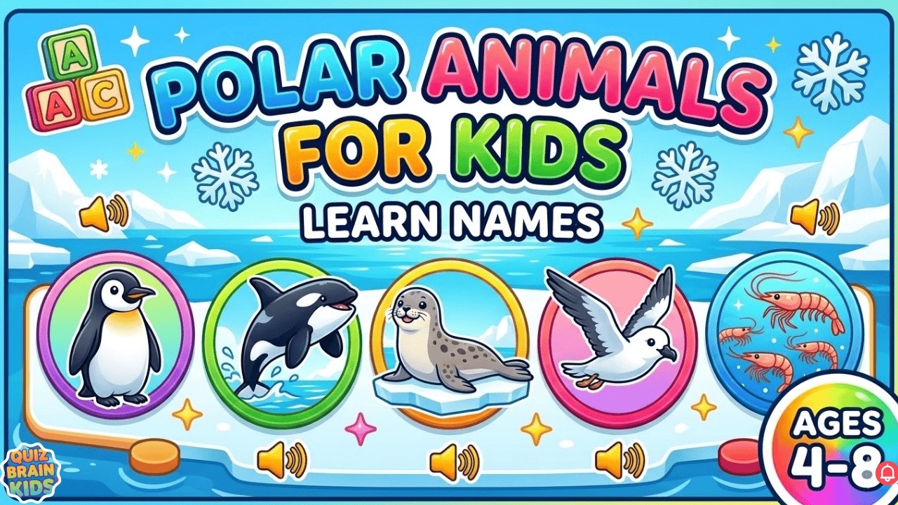 Antarctica Animals for Kids 🐧 Learn Animal Names & Pronunciation | Ages 4-8 Educational Video