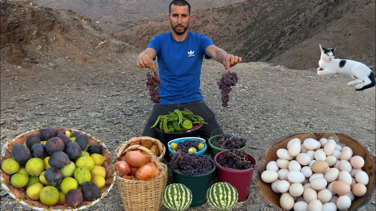 الحياة القروية في الريف الخيرات الله الفواكه والخضر..  إقليم الحسيمة 