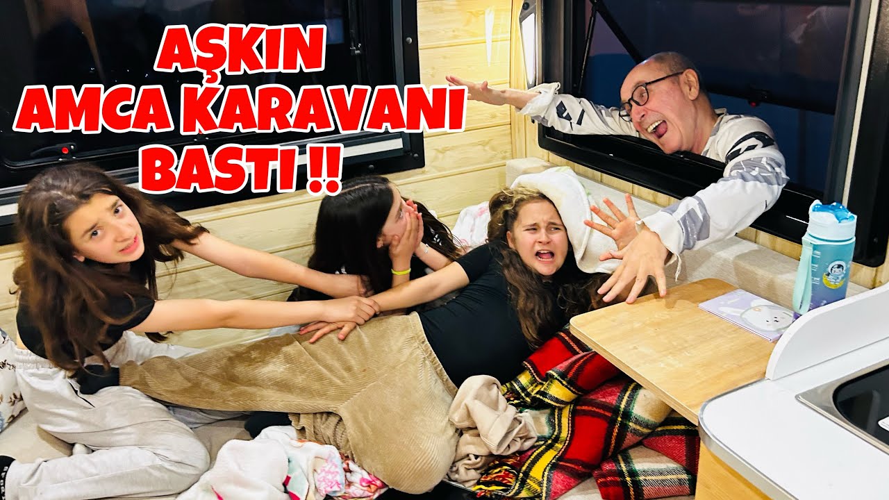 24 SAAT KARAVANDA KALMAK!! KORKU DOLU BİR GECE  AŞKIN AMCA KARAVANIMIZA GELDİ!!
