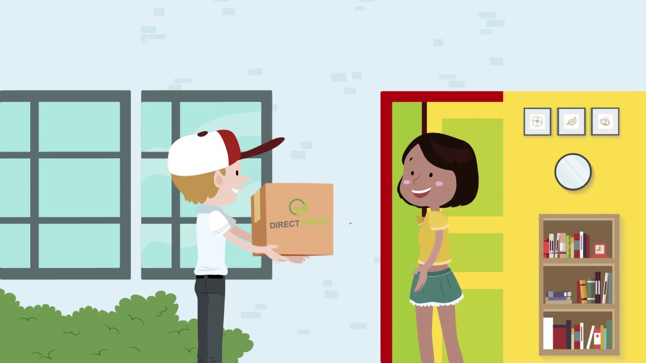 Grocery Shop Order and Delivery Explainer Animated Video