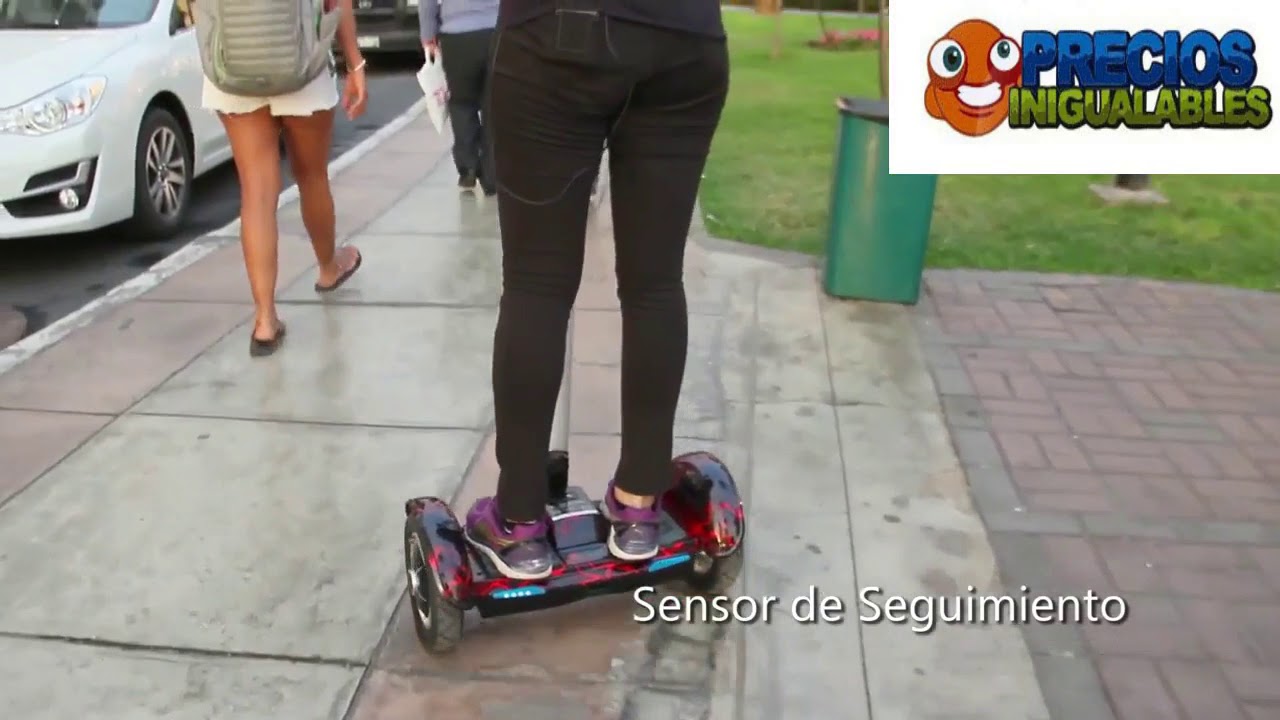 Demostracion Patineta electrica con manubrio Hoverboard