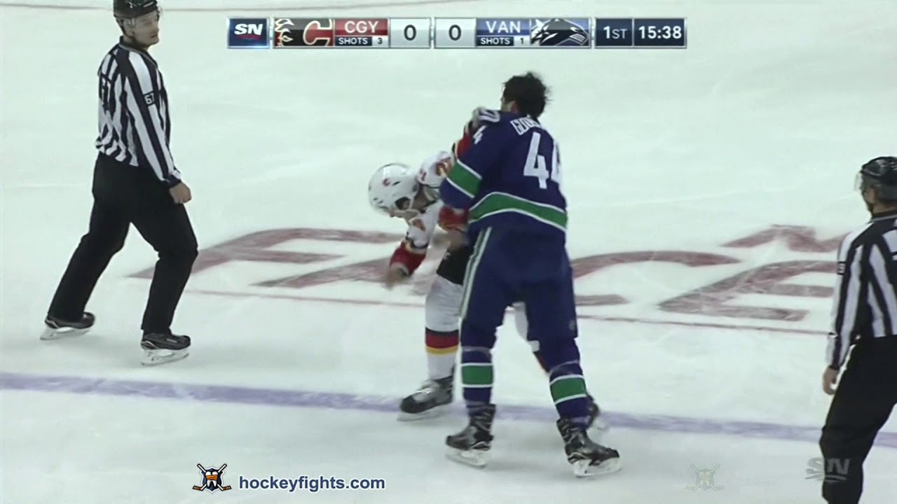 Travis Hamonic vs Erik Gudbranson Oct 3, 2018