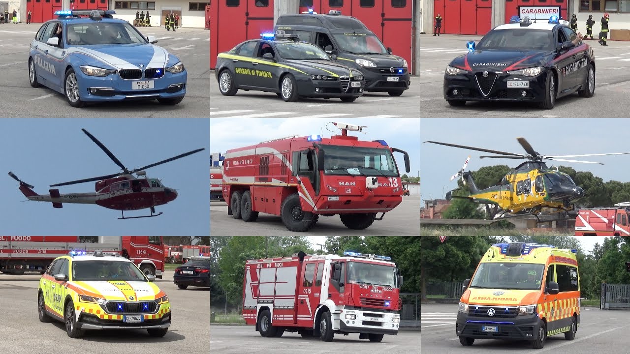 Simulazione Interforze (VVF, SUEM 118, PdiS, CC, PL, GdiF, PC) - Italian Emergency Exhibition