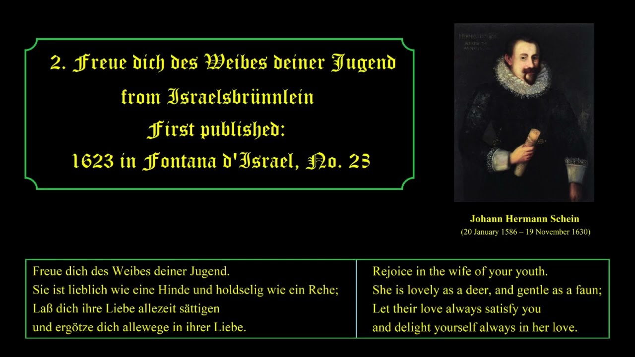 Freue dich des Weibes deiner Jugend. Johann Hermann Schein. Dresden Chamber Choir