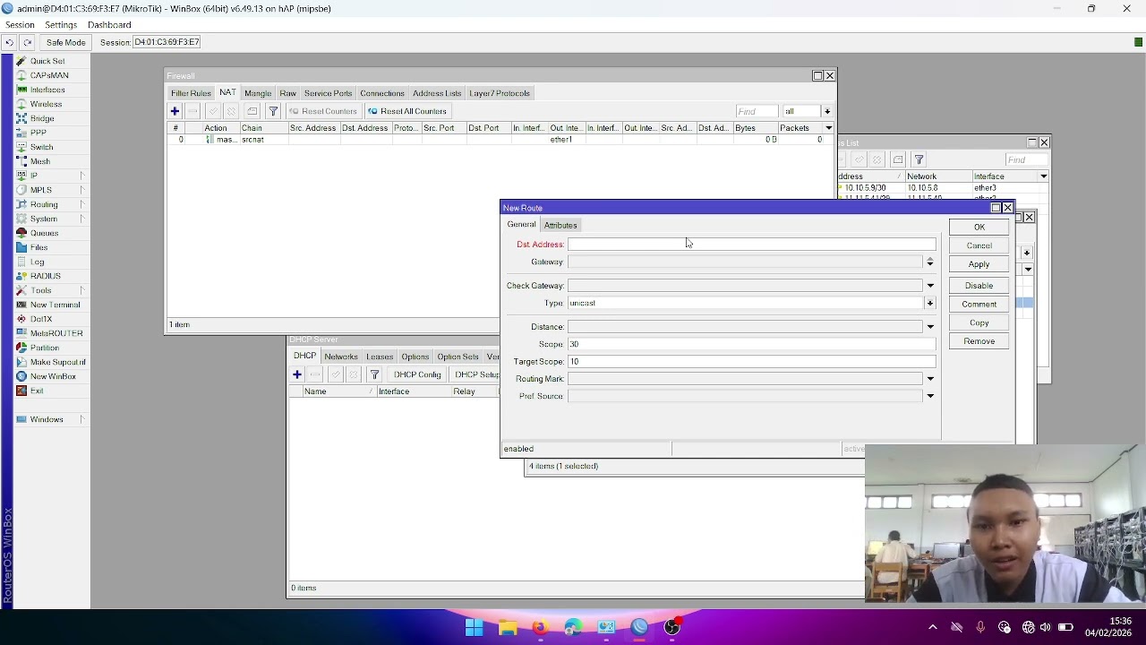 Konfigurasi Routing static 