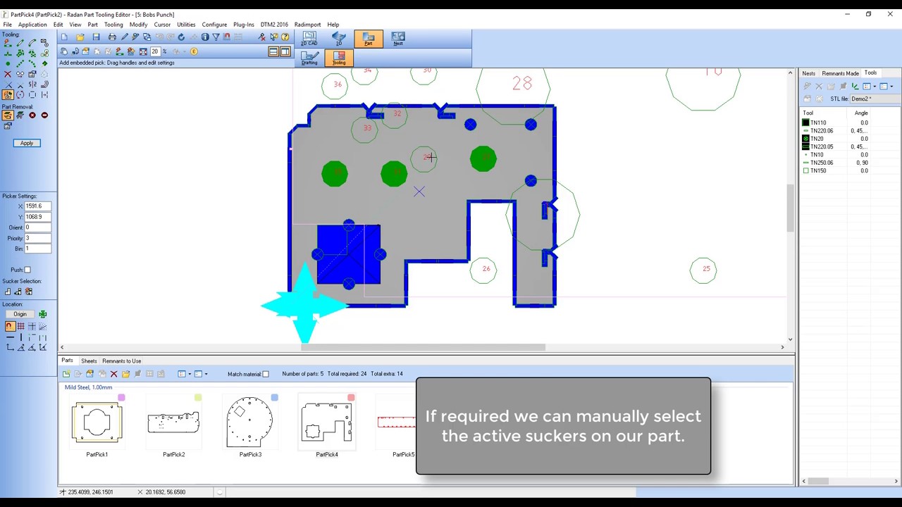 英國 Radan CAD/CAM支援零件撿料功能