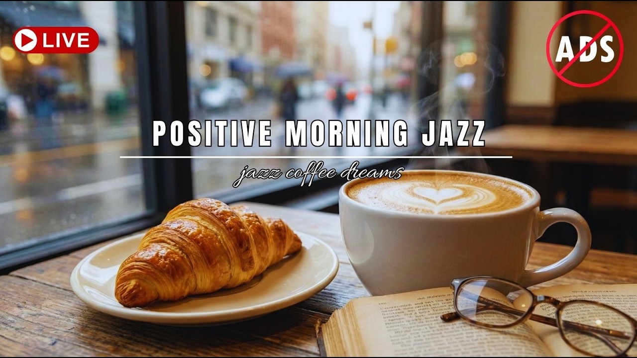 Positive Morning Jazz ☕ Uplifting City Rain Ambience for Work & Study