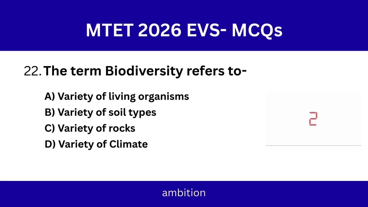 Top 35 MTET  Environmental Studies MCQs-2026// Paper-1  // Must Know !!🔥🔥