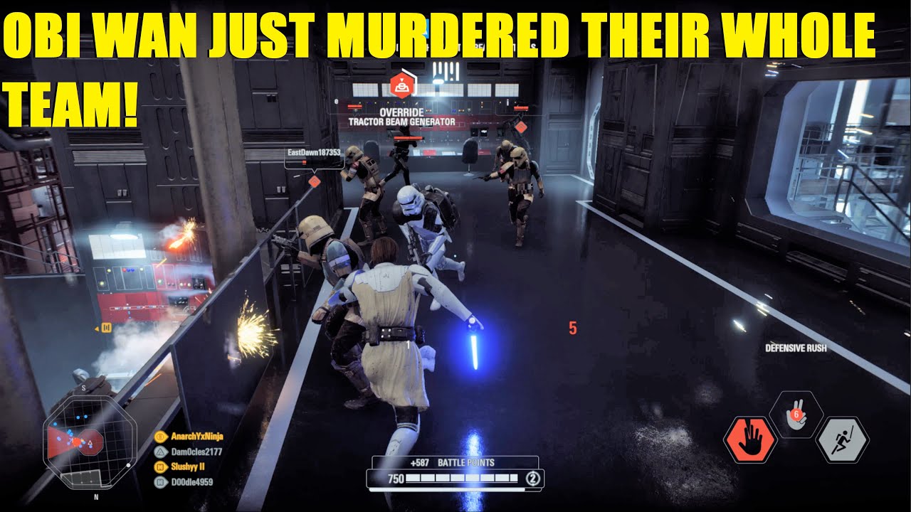 Star Wars Battlefront 2 - Holy crap Obi Wan just killed the entire team XD | Obi not messing around!