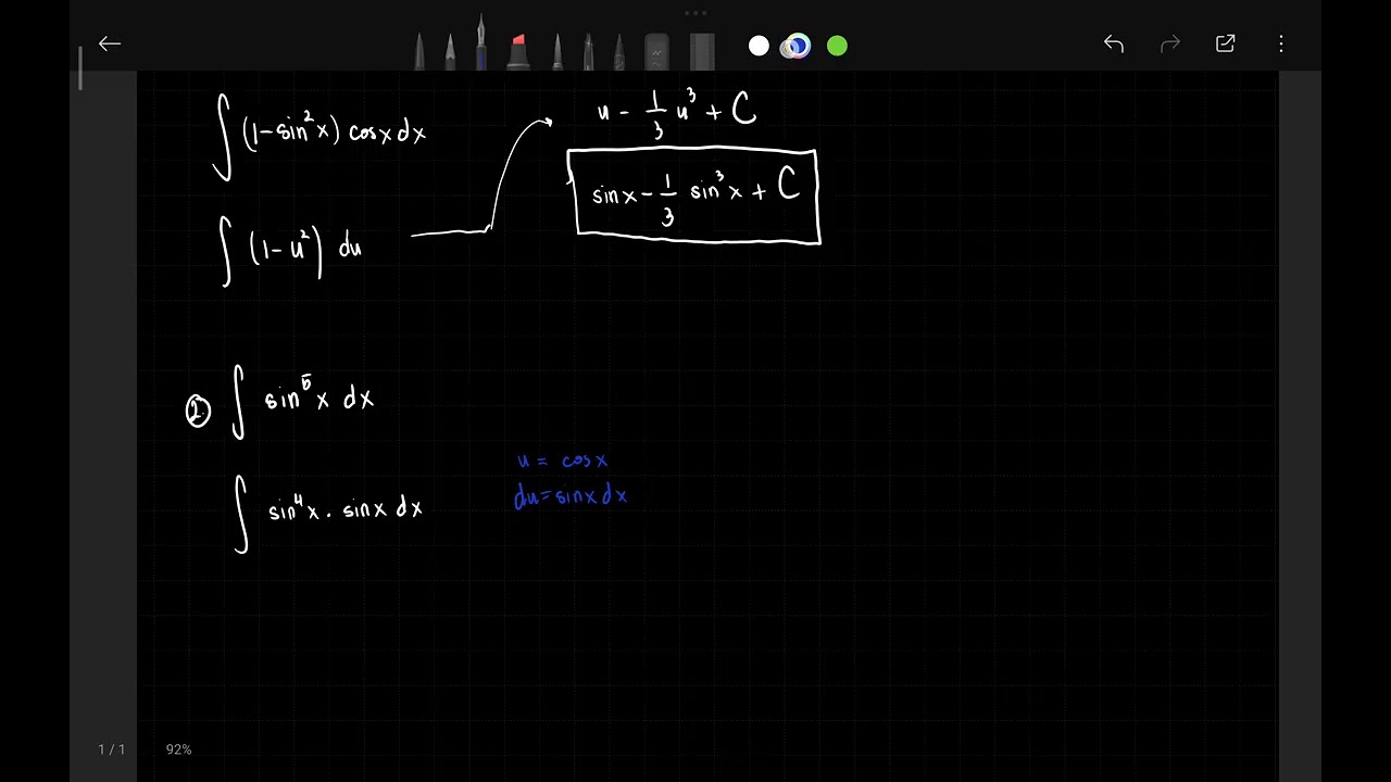 III.2.1. Trigonometric Integrals (Integrals involving Powers of Trigonometric Functions) Case 1